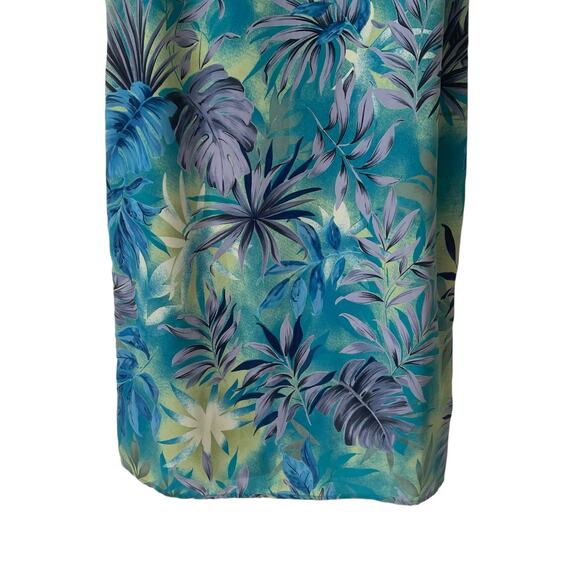 Hillard & Hanson Vintage Tropical Print Short Dress  Blue Green Size 4 - Picture 2 of 5